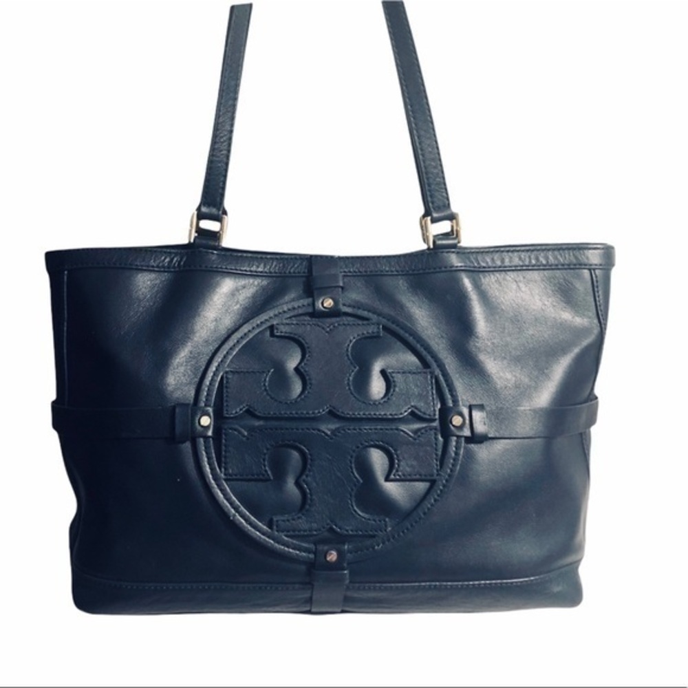 Tory Burch blue leather logo bag